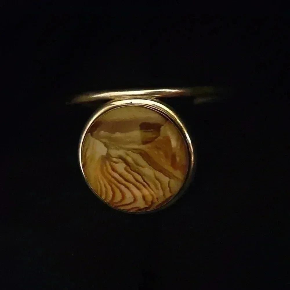 Beautiful Vintage Sterling Silver and Brown Agate cuff bracelet